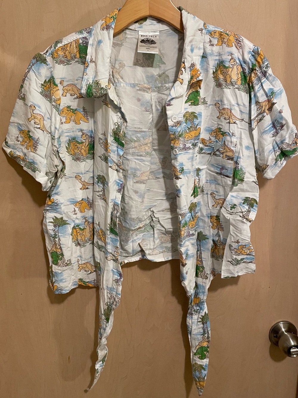 Vintage-Style Tie-Front Land Before Time Shirt - Picture 2 of 6